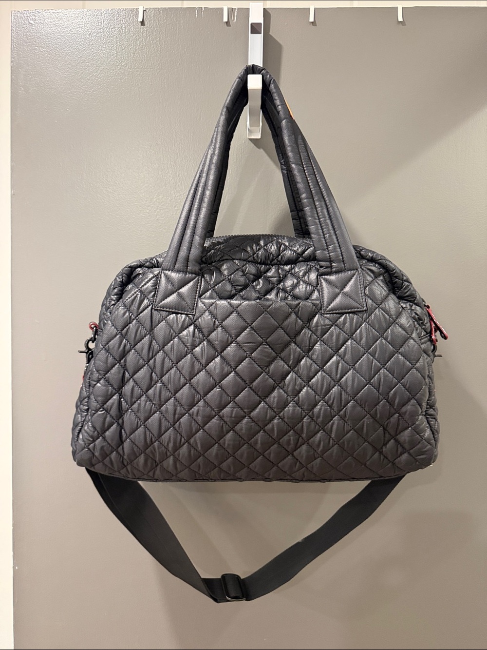 Like New MZ Wallace Jimmy Duffel Quilted Black Weekender Bag Black - Picture 2 of 5
